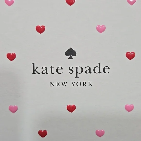 Kate Spade Madison Heart Studs Small Slim Card Case Powdered Sugar NIB - Picture 3 of 10